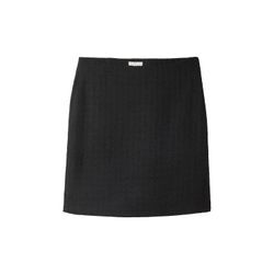 TOM TAILOR Damen Bouclé-Rock, schwarz, Uni, Gr. 38