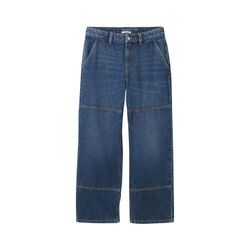 TOM TAILOR Jungen Baggy Jeans mit recycelter Baumwolle, blau, Uni, Gr. 134