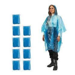 relaxdays unisex Einweg-Regenponcho blau Einheitsgröße 10 St.