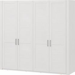 Drehtürenschrank SET ONE BY MUSTERRING "York Schlafen", weiß (pino aurelio), B:215cm H:208cm T:60cm, MDF, Schränke, Typ 72, Pino Aurelio, 4-türig im Landhausstil