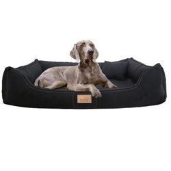 Tierlando ® Orthopädisches Hundebett Maddox Soft Editon Hundesofa schwarz 1,2 m, 25 cm, 85 cm