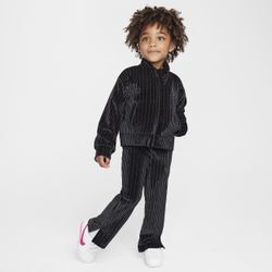 Nike bequemes 2-teiliges Tracksuit-Set aus Rippmaterial (Kleinkinder) - Schwarz