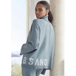 ELBSAND Sweater 'ELBSTRICK' blau Gr. 32/34 für Damen. Mit Logoschriftzug. Bequem. Nachhaltig.