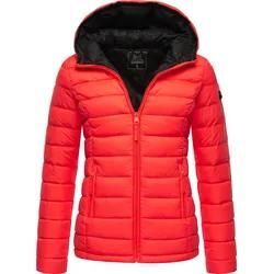 Steppjacke MARIKOO "Luci" Gr. M (38), orange (neonorange) Damen Jacken modische Übergangsjacke mit großer Kapuze