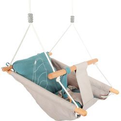 Babyschaukel SMALL FOOT "Babyschaukel Seaside", blau, Baby, Holz, Babywippen