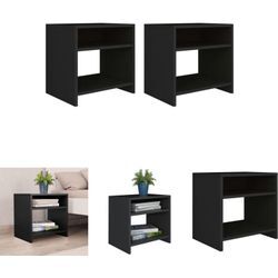 The Living Store Nachttische 2 Stk. Schwarz 40x30x40 cm Holzwerkstoff - Nachttische - Schwarz