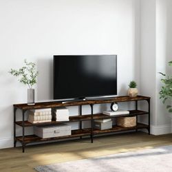 Maison Chic - TV-Schrank, TV-Lowboard, tv Möbel, Fernsehschrank Moderner Stil Räuchereiche 180x30x50 cm Holzwerkstoff und Metall NMKS56869 MaisonChic