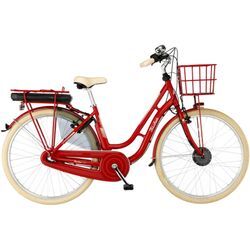 E-Bike FISCHER FAHRRAD "CITA RETRO 2.0 418 48" Gr. 48, rot, E-Bikes, 48cm, 28 Zoll (71,12cm), Pedelec, Elektrofahrrad für Damen u. Herren