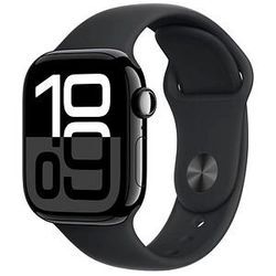 Apple Watch Series 10 42 mm Aluminium (GPS) Sportarmband M/L schwarz, diamantschwarz