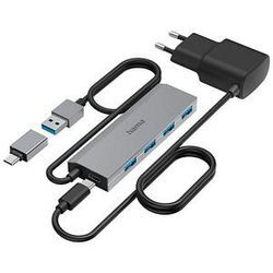 hama USB-Hub 4-fach grau