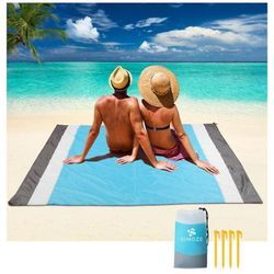 Wasserdichte Strandmatte, 200 x 210 cm, Campingdecke, waschbare Outdoor-Stranddecke und sanddichte Picknickmatte für Picknick, Wandern, Camping,