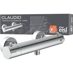 Duscharmatur EISL "CLAUDIO", silber (chrom), B:26,8cm H:7cm, Messing, Armaturen, mit Thermostat, Mischbatterie Dusche, Duschthermostat in Chrom