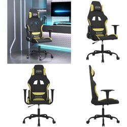 Vidaxl - Gaming-Stuhl mit Massagefunktion Schwarz und Hellgrün Stoff - Gaming-Stuhl - Gaming-Stühle - Home & Living - Grün