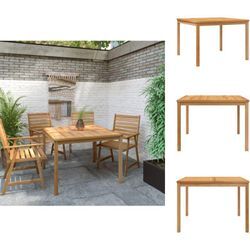 Gartentische - Living Garten-Esstisch 110x110x77 cm Massivholz Teak - Braun