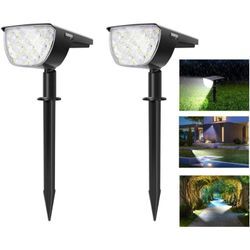 2er-Pack Solarstrahler für den Außenbereich, 30 LED-Solarlampen, wasserdicht, IP67, verstellbar, Solar-Flutlicht mit Solarpanel, 180°