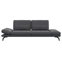 3-Sitzer FLEXLUX "Tropea Funktionssofa, Designsofa, Relaxfunktion, TV-Couch", grau (dervit grau), B:252cm H:90cm T:145cm, 100% Polyester, Sofas, mit Armteilverstellung sowie Sitztiefenverstellung, Breite 252 cm