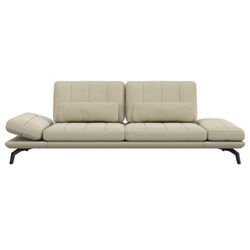 3-Sitzer FLEXLUX "Tropea Funktionssofa, Designsofa, Relaxfunktion, TV-Couch", beige (sandy beige), B:252cm H:90cm T:145cm, 100% Polyester, Sofas, mit Armteilverstellung sowie Sitztiefenverstellung, Breite 252 cm