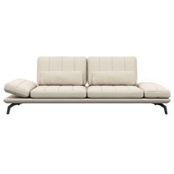 3-Sitzer FLEXLUX "Tropea Funktionssofa, Designsofa, Relaxfunktion, TV-Couch", weiß (warm weiß), B:252cm H:90cm T:145cm, Sofas, mit Armteilverstellung sowie Sitztiefenverstellung, Breite 252 cm