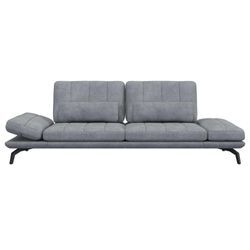 3-Sitzer FLEXLUX "Tropea Funktionssofa, Designsofa, Relaxfunktion, TV-Couch", grau (soft grau), B:252cm H:90cm T:145cm, 100% Polyester, Sofas, mit Armteilverstellung sowie Sitztiefenverstellung, Breite 252 cm