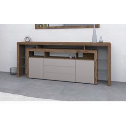 Sideboard BORCHARDT MÖBEL "Rosario", vintage, cappuccino, B:220cm H:88cm T:35cm, Sideboards, Breite 220 cm