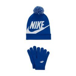 Nike 2-teiliges Set aus Mütze und Handschuhen für jüngere Kinder - Blau