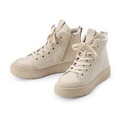 Gefütterte Leder-Sneaker - Weiss - Gr.: 42