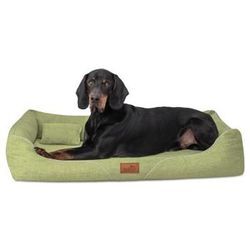 Tierlando ® WILLIAM Couture - Orthopädisches Hundebett | Bequemes Hundesofa hellgrün 1,1 m, 22 cm, 85 cm