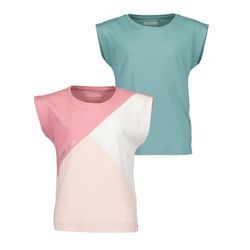 T-Shirt BLUE SEVEN "Blue Seven Teenager Mädchen T-Shirts", Mädchen, Gr. 140, bunt (m01, azalee, gletscher), 100% Baumwolle, Basic, normal, Rundhals, Kurzarm, Shirts