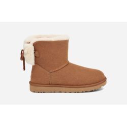 UGG® Classic Double Bow Mini Boot für Damen in Brown, Größe 43, Leder