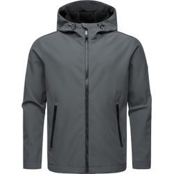 Softshelljacke RAGWEAR "Shellwie Warm" Gr. M (50), grau (dunkelgrau) Herren Jacken wasserdichte Übergangsjacke mit großer Kapuze