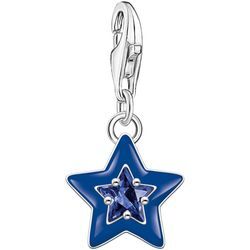 Charm Stern THOMAS SABO "mit Steinen und Kaltemaille, 2039-041-13, 2043-496-7, 2044-041-14", bunt (silberfarben, blau, blau), Charms, Damen, Silber 925 (Sterlingsilber), mit Glas-Keramik Stein oder Zirkonia (synth.)