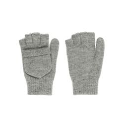 Strickhandschuhe KESSLER "Toni" Gr. M, grau (light grau melange), Damen, Schurwolle, meliert, Handschuhe, wind- und wasserabweisend