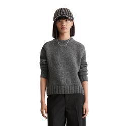 Strickpullover MARC O'POLO DENIM "aus Schurwolle-Mix mit Alpakawolle" Gr. L, grau Damen Pullover