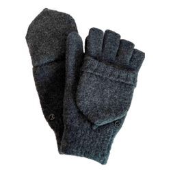 Strickhandschuhe KESSLER "Toni" Gr. M, grau (grau melange), Damen, Schurwolle, meliert, Handschuhe, wind- und wasserabweisend