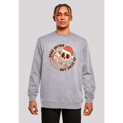 Sweatshirt F4NT4STIC "Dead inside but jolly AF Weihnachten", Herren, Gr. L, grau (erdgrau), Obermaterial: 50% Baumwolle, 50% Polyester, casual, regular fit, Rundhals, Langarm ohne Bündchen, Sweatshirts, Premium Qualität, Christmas Collection