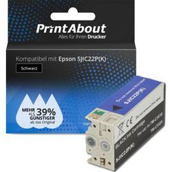 PrintAbout Druckerpatrone kompatibel mit Epson SJIC22P(K) - Schwarz