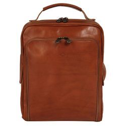 Cityrucksack PIKÉ, Gr. B/H/T: 27cm x 36cm x 7cm, braun, Rindsleder, Leder, klassisch, Rucksäcke, echt Leder, Made in Italy