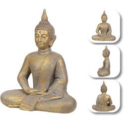 Buddha Statue Skulptur Figur Indien Asien Yoga Meditation Deko Feng Shui Steinoptik Outdoor Dekoration Sitzend - bronze - 64 cm