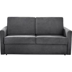 Schlafsofa PLACES OF STYLE "Goldpoint 162 cm, Dauerschläfer, Liegefläche 120/200cm", grau (anthrazit), B:162cm H:85cm T:100cm, Struktur weich: (100% Polyester), Luxus-Microfaser weich: (100% Polyester), Sofas, 2-Sitzer mit Bettfunktion, Bonell-Federkernmatratze