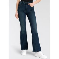 Schlagjeans LEVI'S "726 HR FLARE" Gr. 26, Länge 30, blau (schwarz indigo blau), Damen, Web, Obermaterial: 85% Baumwolle, 7% Lyocell, 6% Elastomultiester, 2% Elasthan, Jeans