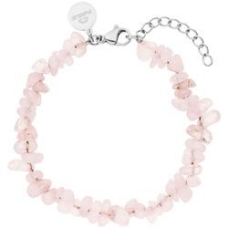 Armband PURELEI "Schmuck Geschenk Rose Quartz Armschmuck Armkette, 23381" Armbänder Gr. Edelstahl, rosa (edelstahlfarben, rose, rose) Damen mit Rosenquarz