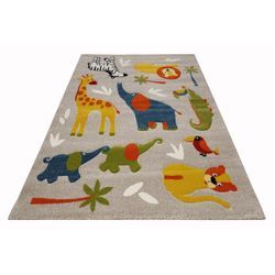 Kinderteppich SMART KIDS "Benny & Friends", beige (sand,beige,bunt), B:200cm H:10mm L:300cm, Polypropylen, Teppiche, Moderner Spielteppich, strapazierfähig, pflegeleicht, Konturenschnitt