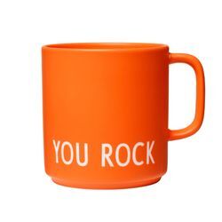 Design Letters - AJ Favourite Porzellan Becher mit Henkel, You Rock / orange