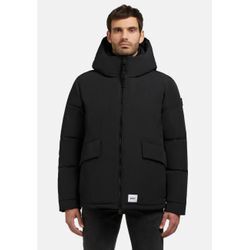 Winterjacke KHUJO "Gero-YM" Gr. L (52), schwarz, Herren, Material: 85% Polyester, 15% Baumwolle, Futter: 100% Polyester, Wattierung: 100% Polyester, Jacken, Warme Herren Outdoorjacke mit Kapuze