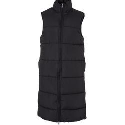 Steppweste URBAN CLASSICS "Urban Classics Damen Ladies Long Puffer Vest" Gr. L, schwarz, Damen, 100% Polyester, Westen