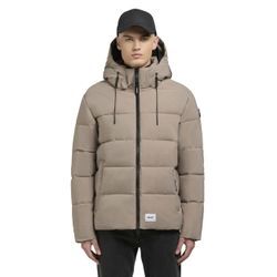 Winterjacke KHUJO "Loga2-YM" Gr. M (50), beige, Herren, Material: 100% Polyester, Futter: 100% Polyester, Wattierung: 100% Polyester, Jacken, Steppjacke mit abnehmbarer Kapuze und Rucksackträgern