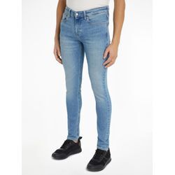 Skinny-fit-Jeans CALVIN KLEIN JEANS "SKINNY", Herren, Gr. 31, Länge 30, blau (denim light), Denim/Jeans, Obermaterial: 94% Baumwolle, 4% Elastomultiester, 2% Elasthan, unifarben, casual, skinny fit, Jeans, im 5-Pocket-Style