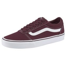 Sneaker VANS "Ward", Gr. 44, rot (bordeaux), Textil, sportlich, Schuhe Skaterschuh Canvassneaker Sneaker low, aus textilem Canvas-Material