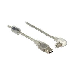 Delock - usb Kabel a - b 90ø St/St 0.50m transparent (84811)