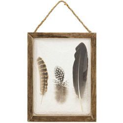 Wanddeko gewölbte Feder Jonas Holz 20x25cm Atmosphera Créateur D'intérieur